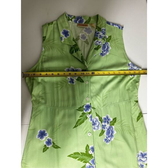 Original Island Sport Romantic Hawaiian Dress Button Down Sleeveless Size 16 - Picture 9 of 14